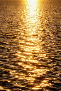 sunset, lake, nature